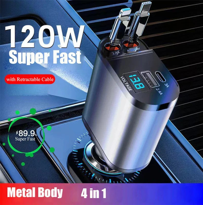 VoltCharge™ – Schnellladegerät für Autos mit dualen intelligenten USB-Anschlüssen 4-in-1