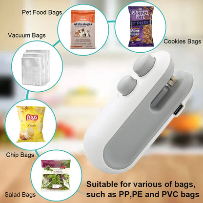 2-in-1 Bag Sealer – Portable & Rechargeable