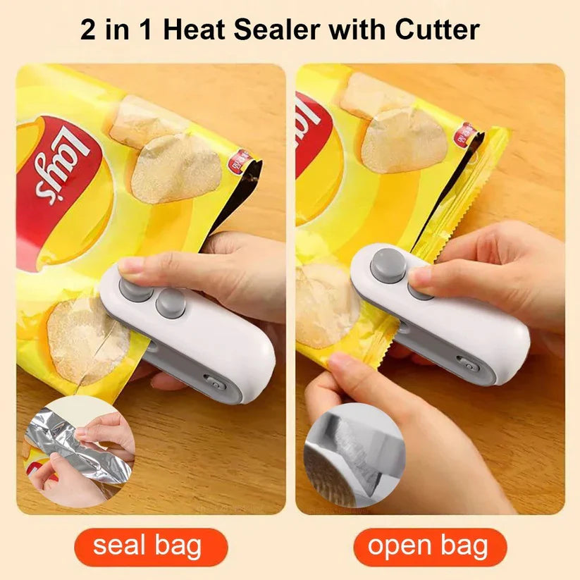 2-in-1 Bag Sealer – Portable & Rechargeable