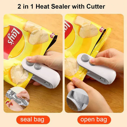 2-in-1 Bag Sealer – Portable & Rechargeable