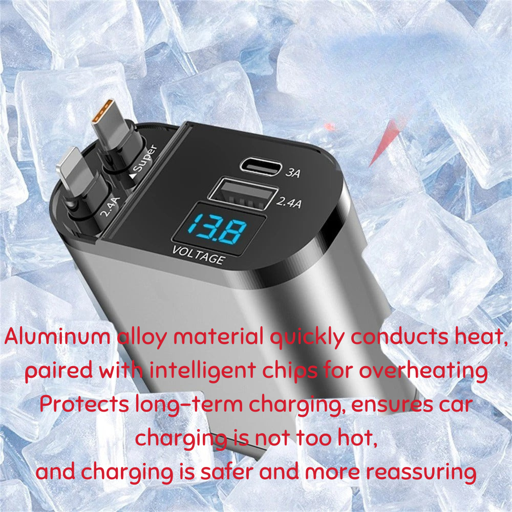 VoltCharge™ – Schnellladegerät für Autos mit dualen intelligenten USB-Anschlüssen 4-in-1