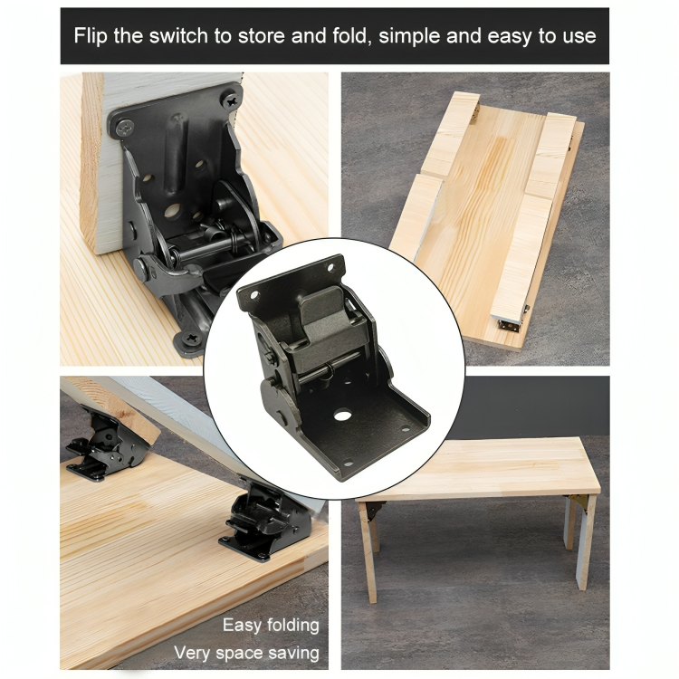 SteelLock™ – 90° Auto-Locking Folding Furniture Hinges (Set of 2)