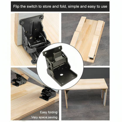 SteelLock™ – 90° Auto-Locking Folding Furniture Hinges (Set of 2)