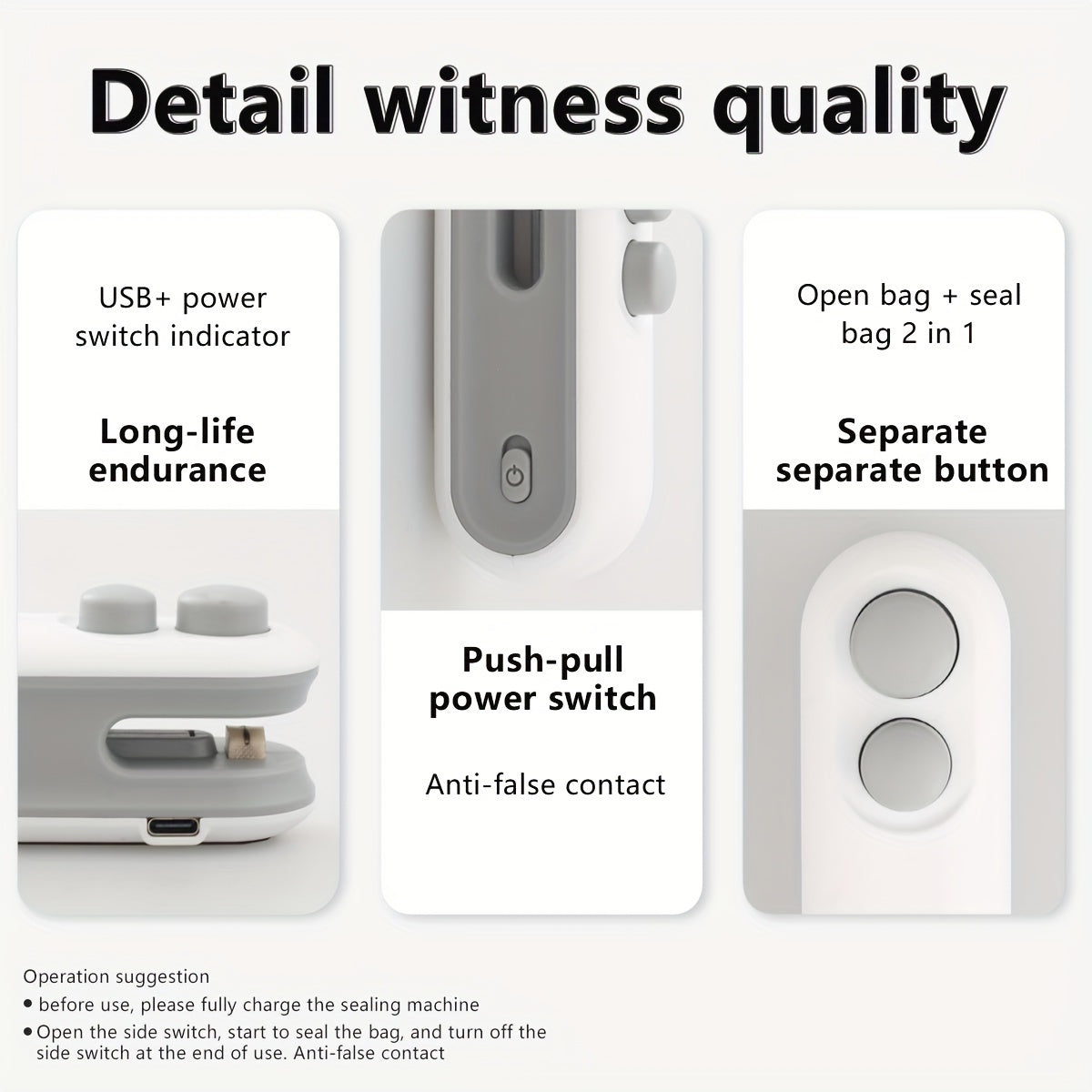 2-in-1 Bag Sealer – Portable & Rechargeable