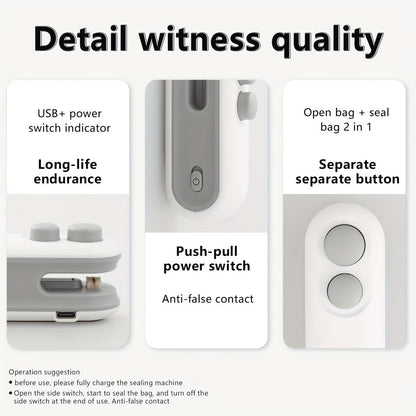 2-in-1 Bag Sealer – Portable & Rechargeable