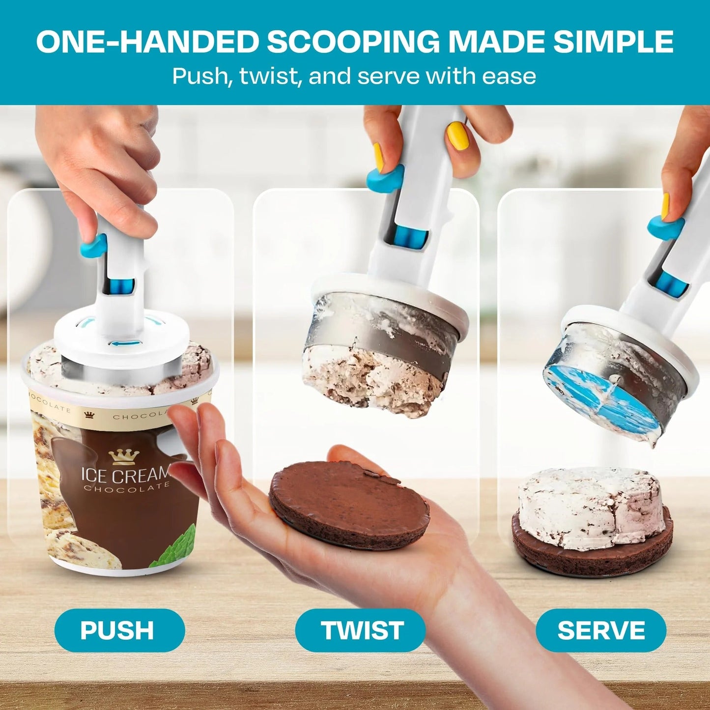 FrostEase™ – Effortless Scoop & Release for Frozen Treats